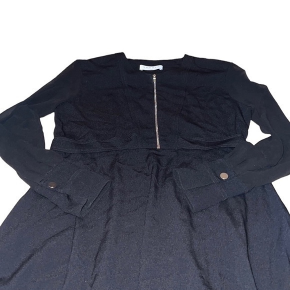 Sandro Paris Rosie Black Crepe Long Sleeve Dress Size‎ Small - Picture 4 of 15